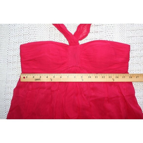 New OC by Oleg Cassini Cocktail 100% Silk Pink Mini dress Open Back Size 8 Zip - Picture 5 of 11